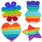 4 Packs Popit Fidget Toy, Pop It Bubble Sensory Fidget Toy, Bubble Popet Antistress Spielzeug, Anti Stress Spielzeug für Kinder und Erwachsene Sensorik