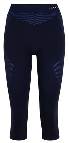 FALKE Women's Warm 3/4 W Ti Functional Yarn Quick Dry 1 Piece Base Layer Bottom, Blue Space 6116, L