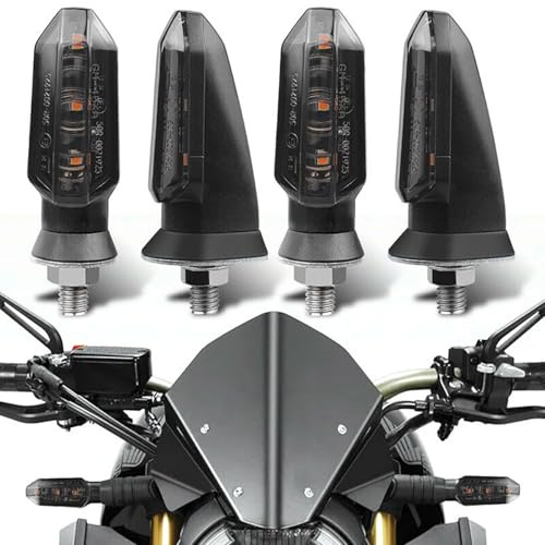 AUTOXBERT 4 Stück Motorrad LED Blinker 12V Universal Mini Blinker Hohe Helligkeit IP67 Wasserdicht für Motorrad Roller Quad Cruiser ATV Off Road Scooter