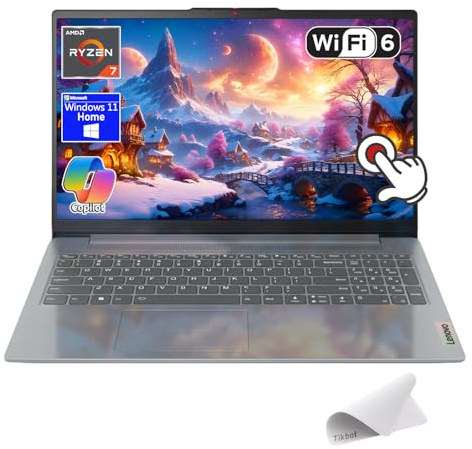 Lenovo IdeaPad Slim 3, 15.6 Full HD Touchscreen Laptop, Copilot AI PC, AMD Ryzen 7 5825U, Wi-Fi 6, Windows 11 Home, w/Mouse pad (16GB RAM | 512GB PCIe SSD)