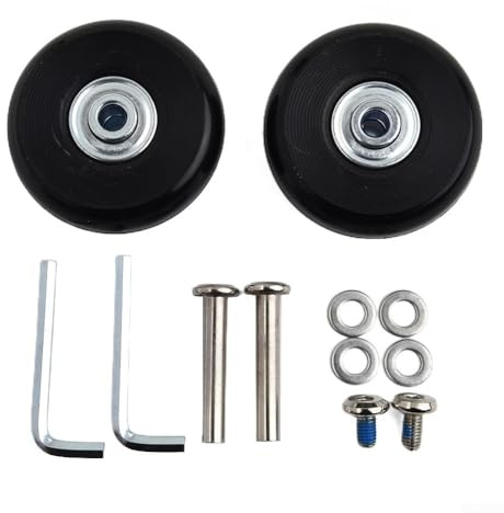 Ruote di ricambio per valigie, set di ruote per bagagli con viti, ruote nere per trolley per riparazione valigie (70 mm x 18 mm)