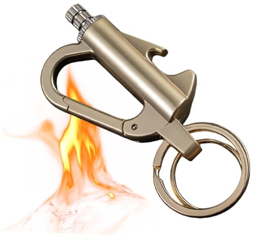 3-in-1 Permanent Match Infinity Ligh/ter with Multitool Keychain Bottle Opener, Ligh/ter Keyring,Metal Match Survival Ligh/ter, Reusable Waterproof Keychain Ligh/ter for Camping,Multifunctional