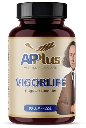 AP PLUS Vigor Life Integratore Alimentare Uomo per Energia, Tono e Vitalità, Miscela di Estratti Naturali con Ginseng Rosso, Maca, Moringa, Tribulus e Ashwagandha | 90 Capsule