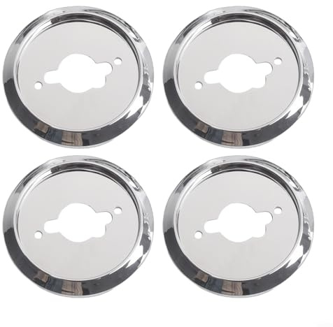 BBQ Control Knobs Base Replacement, 4pcs Gas Grill Rotating Switch, ABS-Electroplating-Knob, for Gas Oven Stove, Silver, 7.5cm Outer Diameter Easy Install Practical Outdoor Cooking Accessory(4pcs)