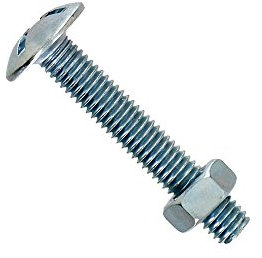 Boulon poelier - acier zingué - 6 x 60 mm - lot de 10