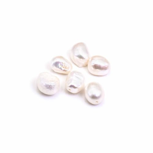 Vintageparts - Perlas de agua dulce barrocas (12 x 8 mm, 6 unidades)