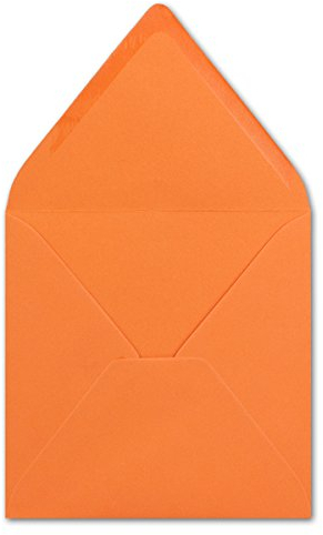 25 Stück Briefumschläge Orange - Quadratisch 14 x 14 cm - Nassklebung - Spitze Verschlussklappe - ideal für Weihnachten, Hochzeit & Einladungen - Glüxx-Agent