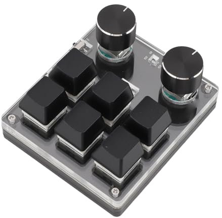 Annadue -Tastatur mit 6 Tasten und Rotem Schalter mit 2 Knöpfen, Programmierbare Makro-Einhandtastatur für Spiele, Praktisches und Effizientes Design