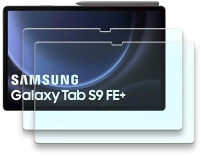 Pellicola salvaschermo per Samsung Galaxy Tab S9 Plus / S9 FE Plus / S7 FE 5G / S8 Plus 12,4 '' Pellicola in vetro temperato, durezza 9H, antigraffio, custodia amichevole, senza bolle (2 pezzi)