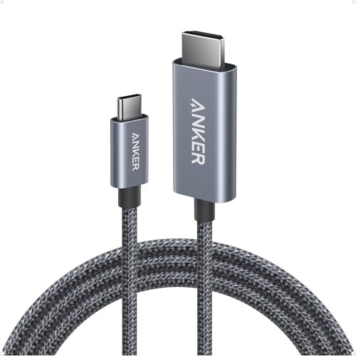 Anker HDMI Cable, 4K@60Hz Ultra-Fast Nylon-Braided USB C to HDMI Cord with Advanced Shielding, Thunderbolt 5/4/3, For MacBook, iPad, iPhone,HD TV, and More (6 FT)