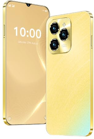 Téléphone déverrouillé, Écran de 6,3 pouces, smartphone 4G - LTE FDD TDD, double caméra, 2GBRAM, 16GBROM, extension 128GB, double carte SIM, convient aux utilisateurs débutants (91, gold)