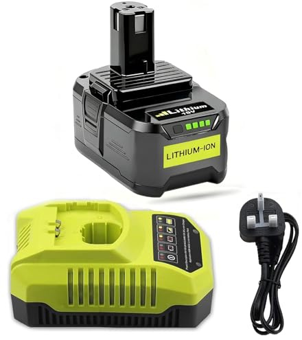 18V 6.0Ah Lithium Battery for ryobi P108 + P117 Charger Compatible with for Ryobi One+ Battery RB18L50 RB18L25 RB18L40 RB18L20 RB18L15 RB18L13 P108 P102 P103 P104 P105 P106 P107