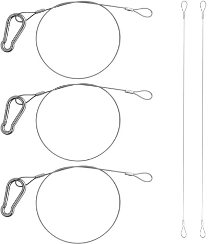 5 stycken Stålvajer säkerhetskabellås stålrep med öglor, silver rostfritt stål säkerhetskabel 1,5 mm, säkerhetskabel för cykel motorcykel möbler trädgård etc