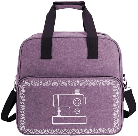 Bolsa Para Máquina De Coser - Tote Acolchado, Organizador De Almacenamiento | Case De Cremallera De Lados Blandos Con Mango De Bucle, Bolsas De Herramientas Para Hilos Pedal De La Regla De Agujas, Uso