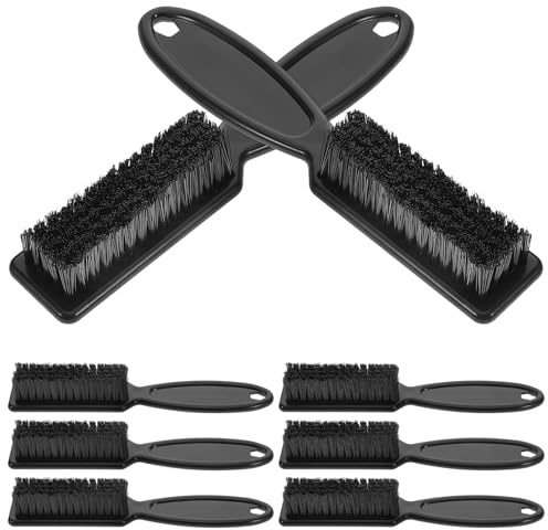 TOYANDONA 8Pcs Barber Neck Cleaning Brush Set with Black Handle and Black Nylon Bristles, Cleaning and Clipper Maintenance Brushes for Beard Trimmer and Haircut Fade Styling