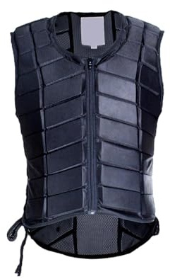 KIOALXZ Gilet de équestre élégant et Confortable pour Adultes (Hommes et Femmes), Respirant, Absorbant Les Chocs et rembourré. Accessoires pour, Noir, M