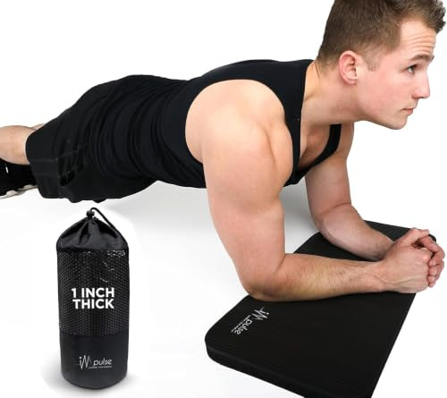 Impulse Yoga Knee Pads Cushion, Thick 1 (25mm) Workout Mat Provides Cushion for Kneeling & Elbows, Non-Slip & Portable Exercise Kneeling Pad for Yoga, Elbow, Wrist Pain, Planks, Pushups & Floor Exercises