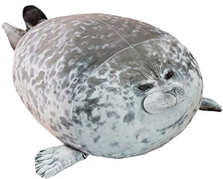 Aideal Foca Morbido Peluche Cuscino Sigillo Giocattolo del cuscino della peluche Peluche Animali Giocattolo Regalo per Bambini e Adulti (Grigio, 60cm/ 23,6 Pollici)