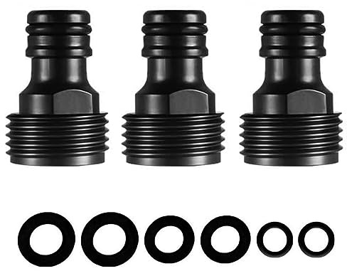 YAAVAAW 3Pack Garden Hose Connector 3/4inch - Male Threaded Tap Adapter for Outdoor Pipe, Faucet, and External Taps