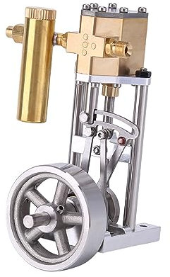 Aetheria Dampfmaschinen Modell, V1313 Mini Vertikal Einzylinder Dampfmaschinenmodell mit Umkehrmechanismus, Dampfbetriebenes Mechanisches Experimentier Set (Kit Version)