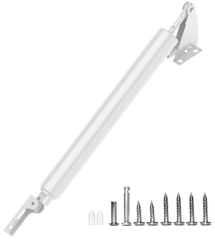 GLKEBY Storm Ferme-porte robuste avec fonction de maintien ouvert et mouvement de fermeture fluide – pour tempête, portes moustiquaires, blanc