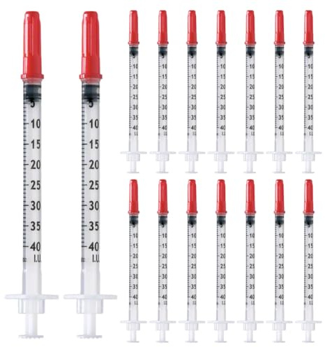 50 x 1 ml/cc U40 Plastiktube 29G (0,33 x 12,7mm), Mehrzweck-Messwerkzeuge, Laborzubehör, Einzeln verpackt