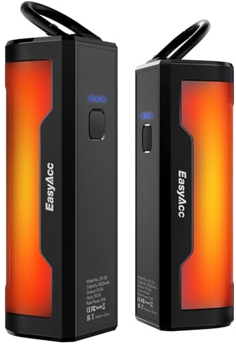 EasyAcc Magnetic Hand Warmers Rechargeable 2 Pack, 5000mAh×2 Electric Hand Warmers 3 Heat Settings(104-131°F) Pocket USB-C-C Power Bank with Hook Tech Gifts for Men Golf