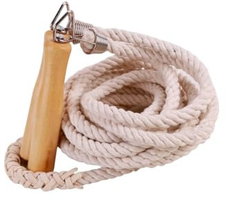 Courtieyeardceastea Double Dutch Jump Ropes with Wood Handle Multifunctional Long Skipping Rope Wear Resistance Cords Hanging Spring for Activities