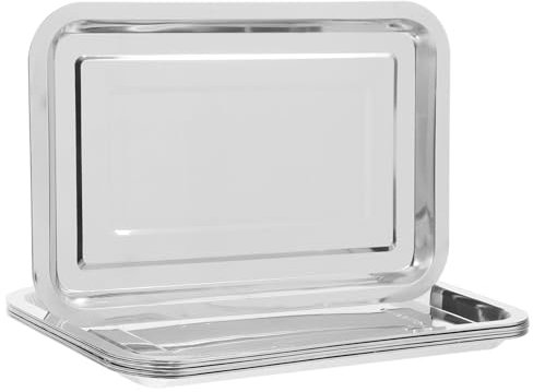 PRETYZOOM Paquete De 6 Platos Cuadrados De Acero Inoxidable Resistentes Para Hornear Para Pescado Pizza Pasteles Barbacoas Al Aire Libre