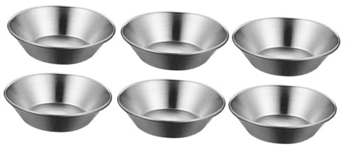 ELAYARD Molde para Tartaletas de Huevo Fácil de Desmoldar y Lavar de Aleación de Aluminio Plata, 6 Unidades Adecuado para Repostería Casera y DIY