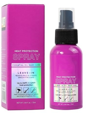 Värmeskyddsspray för hår, förhindrar värmeskador, säkerställer glänsande och smidigt hår, perfekt för hårtork och plattång, utan att tynga ner, skyddar mot värme upp till 240 °C, lätt att använda