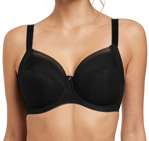 Fantasie Women's Fusion Underwire Cup Side Support Full Coverage Bra, Black, 34GG