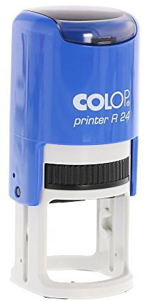 stempel-fabrik – Colop Printer R 24 BLAU Custom Stempel mit Wunschtext oder Wunschmotiv personalisieren – runder Selbstfärbestempel ideal für individuelle Logos & Siegel (ø24 mm | 3 Zeilen | Blau)
