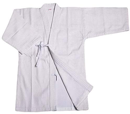G-LIKE Kendo Kenjutsu Uniform - Traditionelle Japanische Schwertkampfkunst Kostüm Karate Ninja Aikido Training Kleidung Keikogi Jacke für Männer Frauen (Weiß, L)