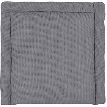 KraftKids Wickelauflage in Waffel Piqué grau, Wickelunterlage 60x70 cm (BxT), Wickelkissen