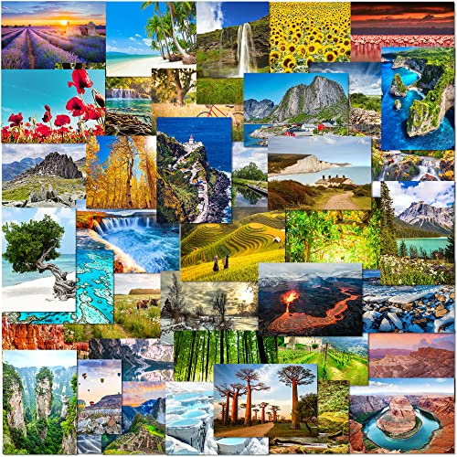 Olivia Samuel 40 x Beautiful Natural Landscapes Postcards Multipack from Photographic images from around the World. Printed in the UK on thick 300gsm eco friendly card.