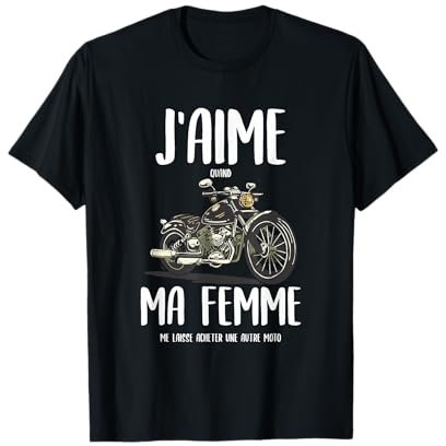 Idée cadeau amusante pour un mari qui aime la moto T-Shirt