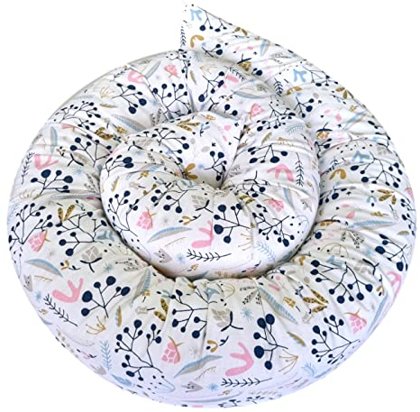 Bebeloo Cojín para Dormir de Lado con Serpiente de Cama, Almohada de Lactancia, burlete de algodón (Bayas de pájaro, 250 cm)