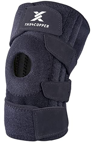 Thx4COPPER Supporto per ginocchiera aperta della rotula, stabilizzatori laterali a compressione per ginocchio gonfio, ACL, lesioni del menisco, artrite, tendinite, sollievo dal dolore articolare-SM