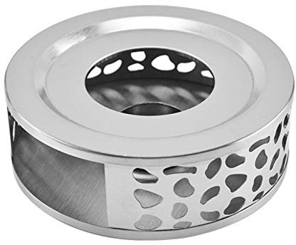 Stainless Steel Teapot Warmer Base with Candle Holder, Hollow Frame Design, Teapot Coffee Food Warmer with Holder, for Borosilicate Glass Teapots