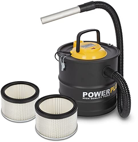 Powerplus POWX3013 - Aspirador de cenizas con motor de 1600 W, 20 litros, práctico y ligero, para chimenea, barbacoa, horno, boquillas de aspiración de aluminio