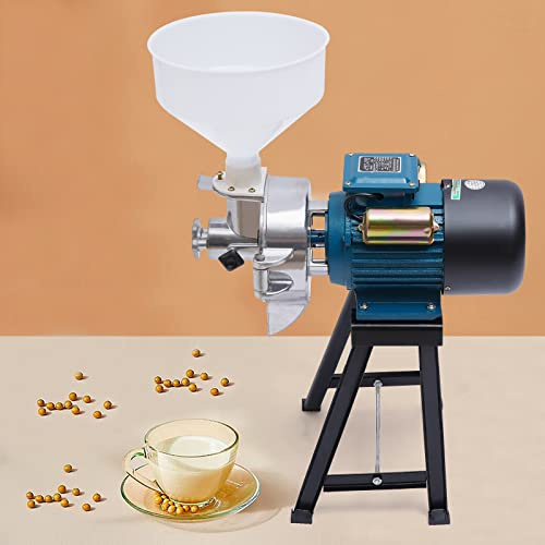 Molinillo eléctrico de cereales y granos de maíz y sorgo con embudo multifunción para piensos en polvo molienda seca y húmeda