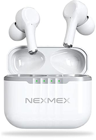 NEXMEX Kopfhörer ANC Earbuds Bluetooth 5.2 In-Ear Kabellos kompatibel mit Xiaomi 11T / 11T Pro 5G Hi-Fi Stereo Wireless Noise Cancelling Headset Ladebox Anrufe ENC Geräuschunterdrückung, Farbe:Weiss