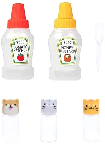 Mini Bottiglie di Salsa di Soia Bento, Plastica Portatile Spremere Bottiglie di Condimento per Insalata Contenitori per Salsa Bottiglie per Condimenti Bottiglie da Viaggio per Condire Spezie