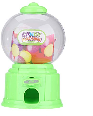 Mini Dispensador de Caramelos, Mquina de Dulces de Plstico Porttil para Nios, Dispensador de Bolas de Goma, Regalos, Decoraciones para Nios, Jardn de Infantes, Fiesta (Verde