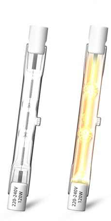 Klarlight 120W R7s Halogen Leuchtmittel 78mm, Halogenlampen Dimmbar Warmweiß 2800K, J78 T3 Lineare Doppelendige Flutlichtlampe Baustrahler 1885LM für Deckenleuchten, Landschaft, Arbeit (2er Pack)