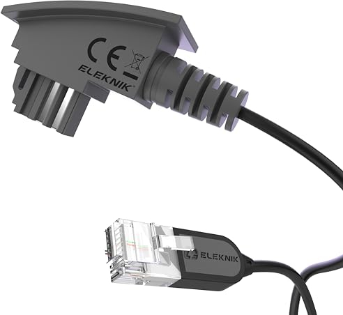 Eleknik - Cable DSL de 1 m TAE-F a RJ45 (8P2C) VDSL de 250 Mbps de conexión- Cable de firma para Internet Router a toma de teléfono TAE - Negro