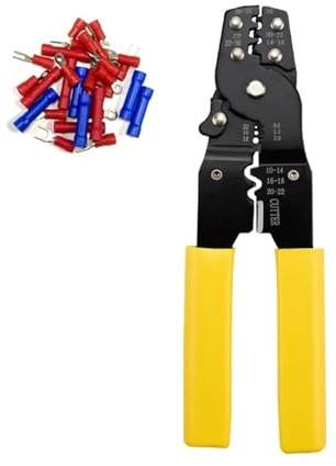 AVIMYA Herramienta de engaste Agiiman, Cortador Pelacables Multifuncional, Terminal 10-26AWG, Herramienta Manual de engarzado, Terminal Desnudo y Normal (Color : Plier Set)