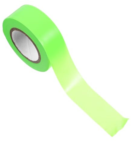 NULYLU Ruban De Signalisation Vert 2,5 Cm × 30 m Non Adhésif Pvc Pour Marquage De Sécurité Extérieur Utilisation Pour Zones Dangereuses Et Décoration De Fête