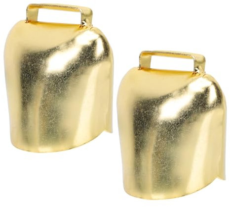 Ciieeo Campanelli in Metallo Per Bovini e Cavalli, Campanelli Retrò Decorativi Per Animali Domestici, Campanacci Grandi 62g Suono Forte e Resistente, Set 2 Pezzi Per Decorazioni e Protezione Perdite